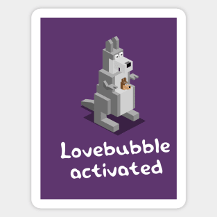 Lovebubble activated - kangaroo and baby Sticker